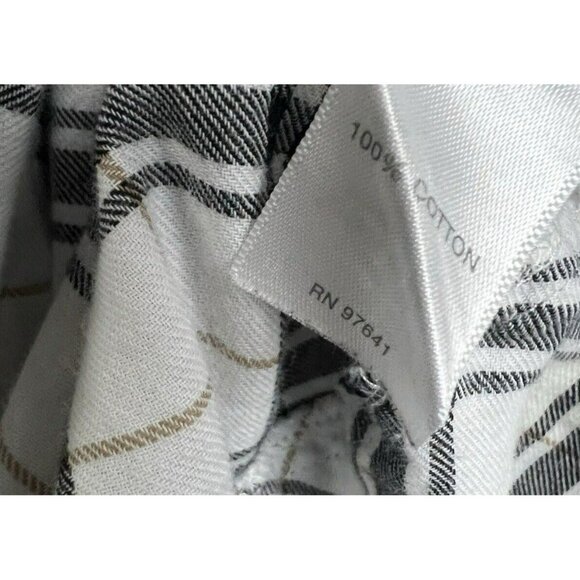 J Jill Blouse Top Size Large Plaid Flannel Button Down Oversized Long Sleeve - Picture 7 of 9